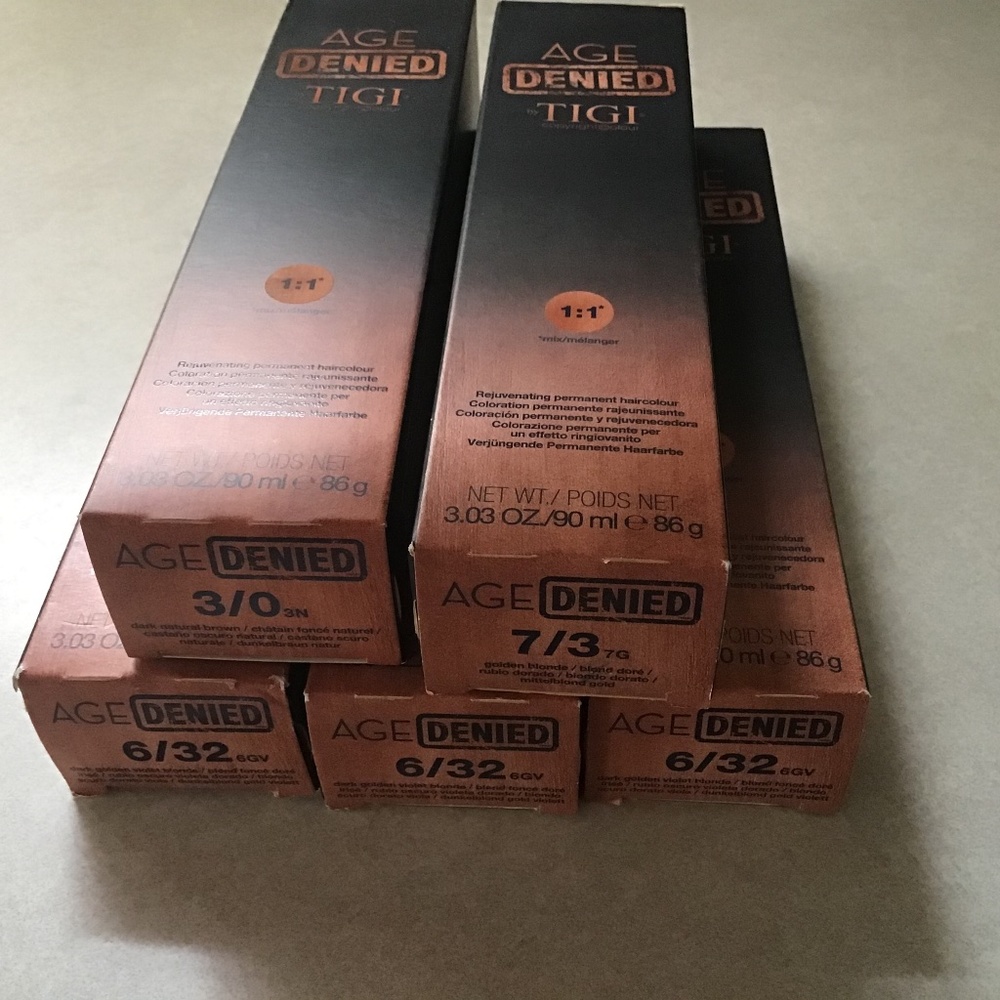 Age Deny TIGI hair color dye (5 pack)